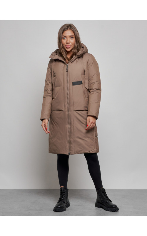 Длинный женский пуховик для зимы