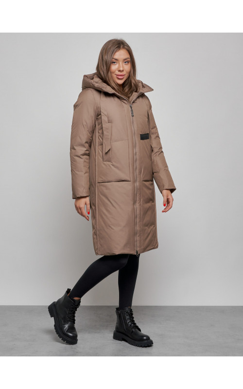 Длинный женский пуховик для зимы