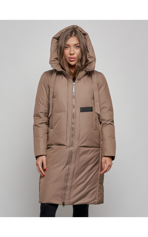 Длинный женский пуховик для зимы