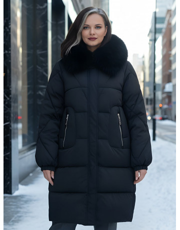 Длинный зимний пуховик премиум-класса.