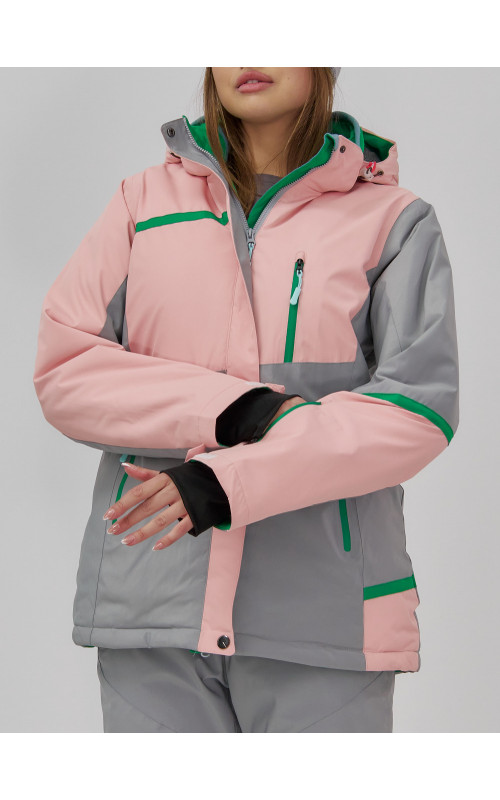 Женская горнолыжная куртка с комбинированным принтом.