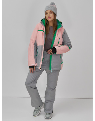 Женская горнолыжная куртка с комбинированным принтом.