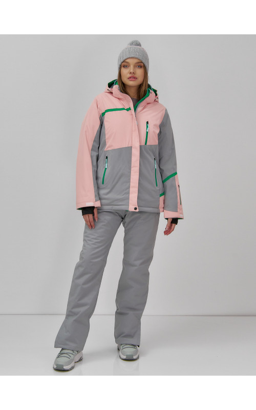Женская горнолыжная куртка с комбинированным принтом.