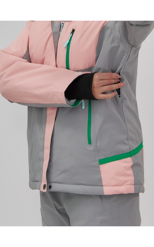 Женская горнолыжная куртка с комбинированным принтом.