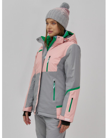 Женская горнолыжная куртка с комбинированным принтом.