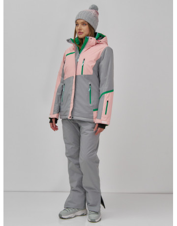 Женская горнолыжная куртка с комбинированным принтом.