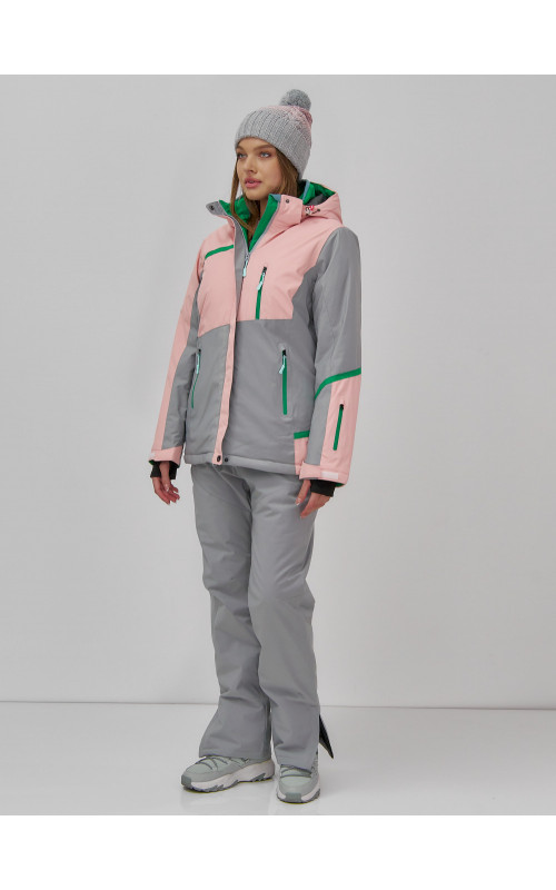 Женская горнолыжная куртка с комбинированным принтом.