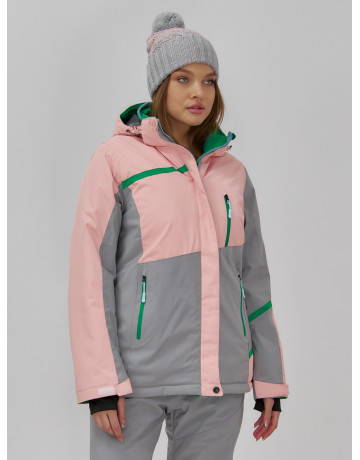 Женская горнолыжная куртка с комбинированным принтом.