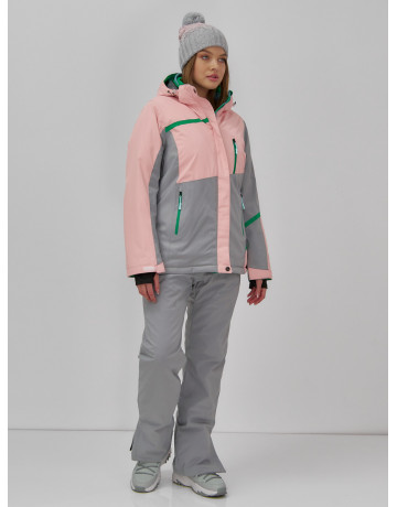 Женская горнолыжная куртка с комбинированным принтом.