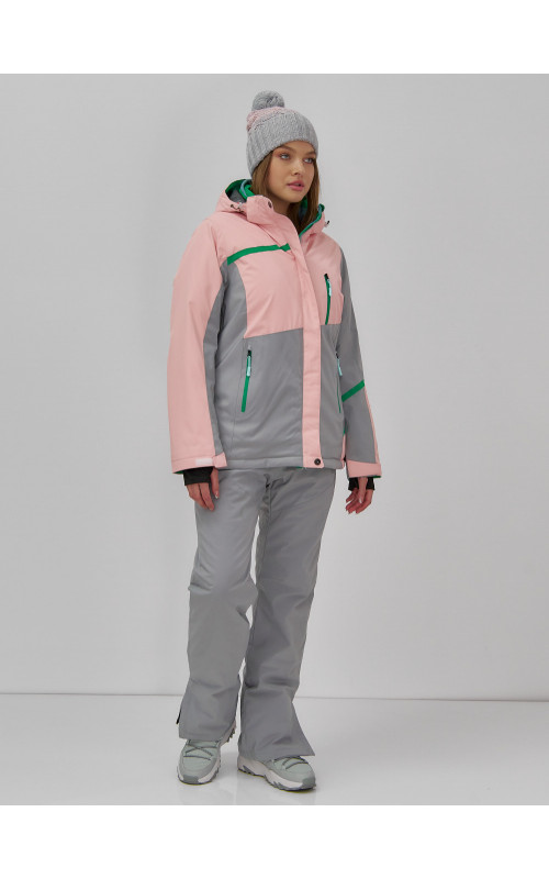 Женская горнолыжная куртка с комбинированным принтом.