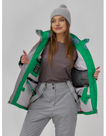 Женская горнолыжная куртка с комбинированным принтом.