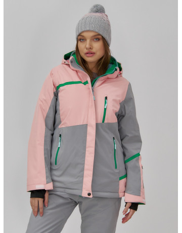 Женская горнолыжная куртка с комбинированным принтом.