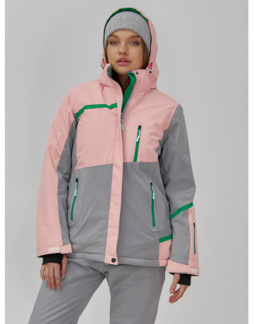 Женская горнолыжная куртка с комбинированным принтом.