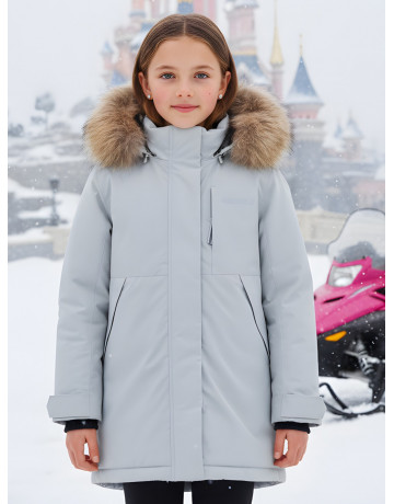 Детская зимняя парка для девочки, розовая с капюшоном, утеплённая.
