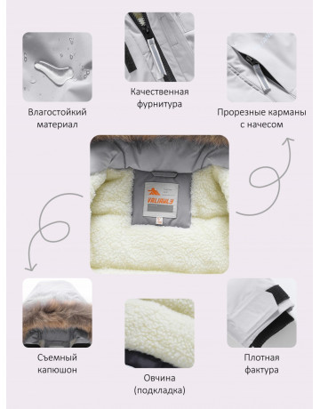 Детская зимняя парка для девочки, розовая с капюшоном, утеплённая.