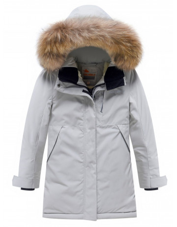 Детская зимняя парка для девочки, розовая с капюшоном, утеплённая.