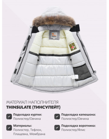 Детская зимняя парка для девочки, розовая с капюшоном, утеплённая.