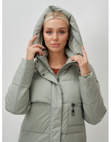Длинный зимний пуховик с капюшоном для женщин