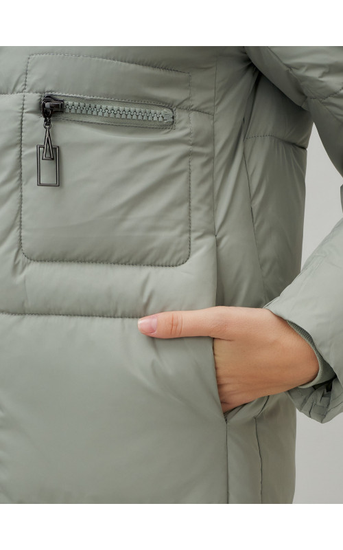 Длинный зимний пуховик с капюшоном для женщин