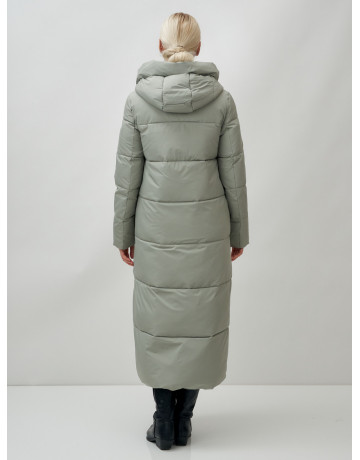 Длинный зимний пуховик с капюшоном для женщин