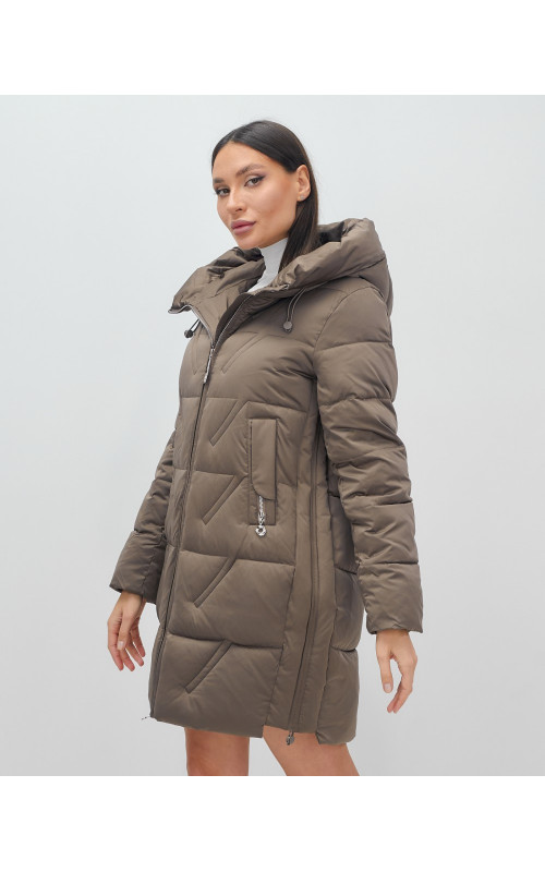 Тёплый женский пуховик с капюшоном для зимы