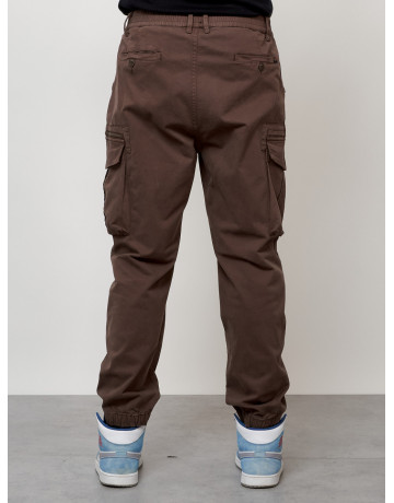 Мужские брюки карго с накладными карманами, коричневые в Тюмени