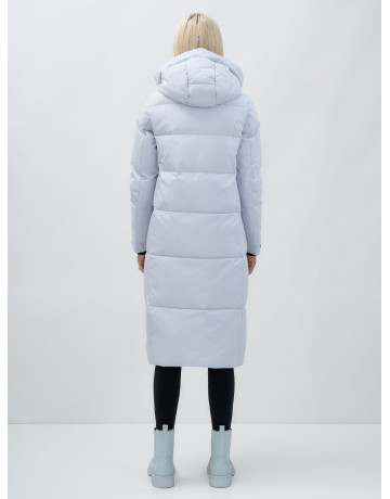Длинный зимний пуховик с капюшоном для женщин.