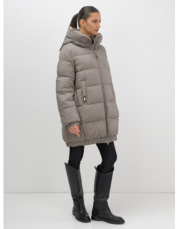 Пуховик женский зимний большого размера коричневый в Тюмени