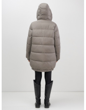 Пуховик женский зимний большого размера коричневый в Тюмени