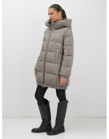 Пуховик женский зимний большого размера коричневый в Тюмени