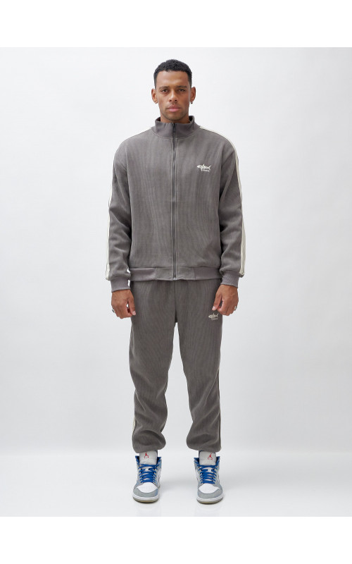 Мужской демисезонный спортивный костюм на флисе, серый, для спорта. в Тюмени