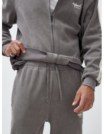Мужской демисезонный спортивный костюм на флисе, серый, для спорта. в Тюмени