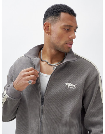 Мужской демисезонный спортивный костюм на флисе, серый, для спорта. в Тюмени