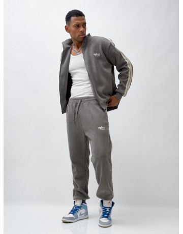 Мужской демисезонный спортивный костюм на флисе, серый, для спорта. в Тюмени