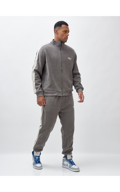 Мужской демисезонный спортивный костюм на флисе, серый, для спорта. в Тюмени