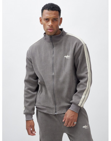 Мужской демисезонный спортивный костюм на флисе, серый, для спорта. в Тюмени