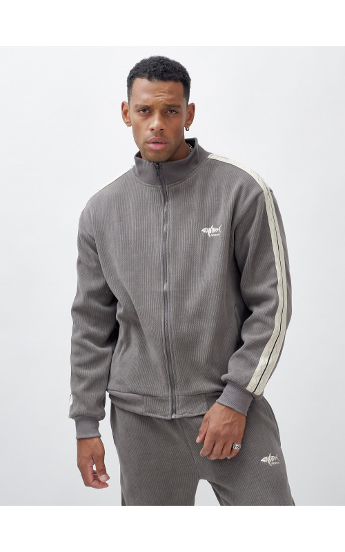 Мужской демисезонный спортивный костюм на флисе, серый, для спорта. в Тюмени