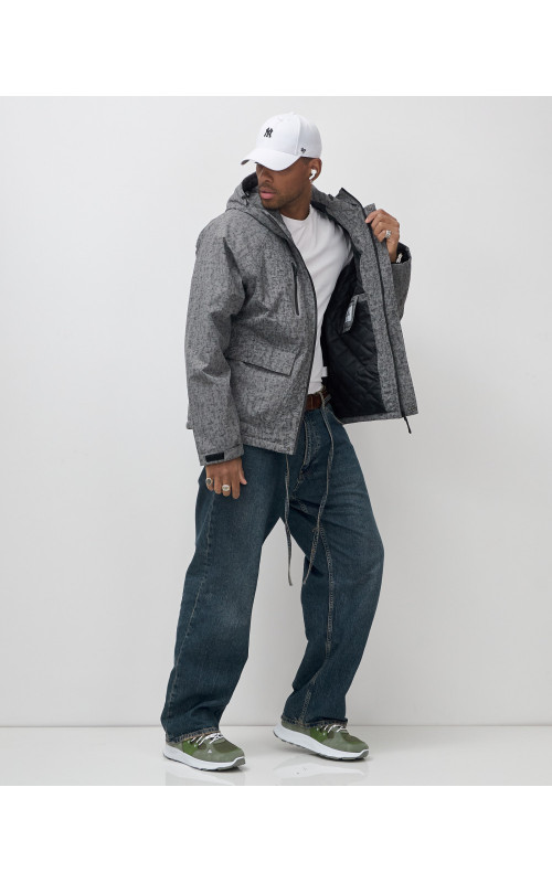 Мужская спортивная куртка для весны и осени, серая. в Тюмени