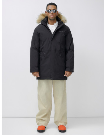 Мужская зимняя парка с мехом енота для активного отдыха и прогулок.