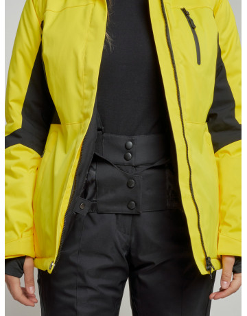 Женская горнолыжная куртка цвет жёлтый с черным, зима.