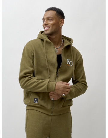 Мужской демисезонный спортивный костюм на флисе, цвет хаки, для спорта. в Тюмени