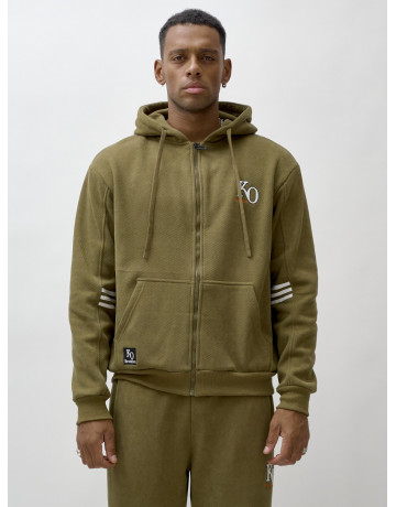 Мужской демисезонный спортивный костюм на флисе, цвет хаки, для спорта. в Тюмени