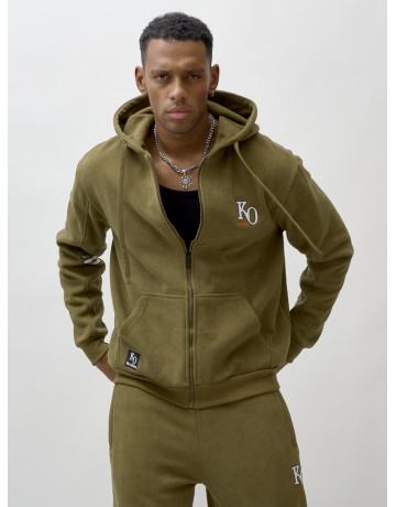 Мужской демисезонный спортивный костюм на флисе, цвет хаки, для спорта. в Тюмени