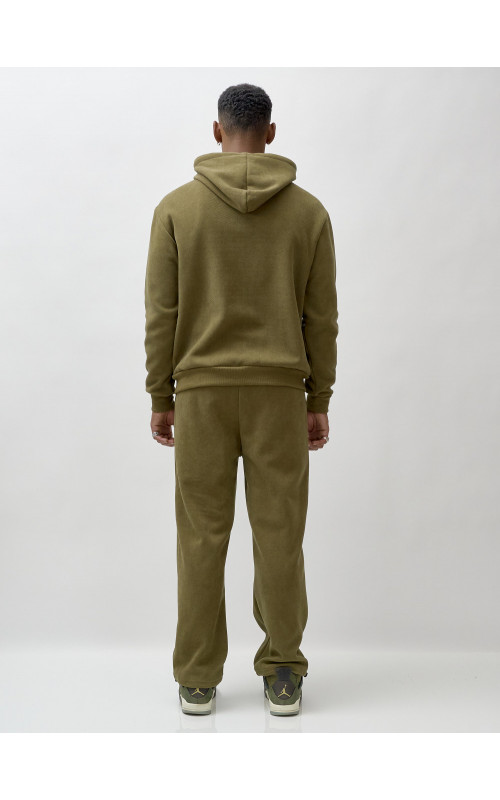 Мужской демисезонный спортивный костюм на флисе, цвет хаки, для спорта. в Тюмени