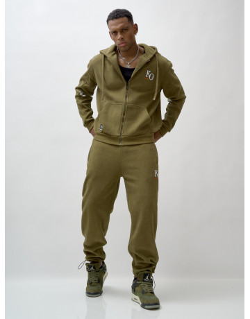 Мужской демисезонный спортивный костюм на флисе, цвет хаки, для спорта. в Тюмени