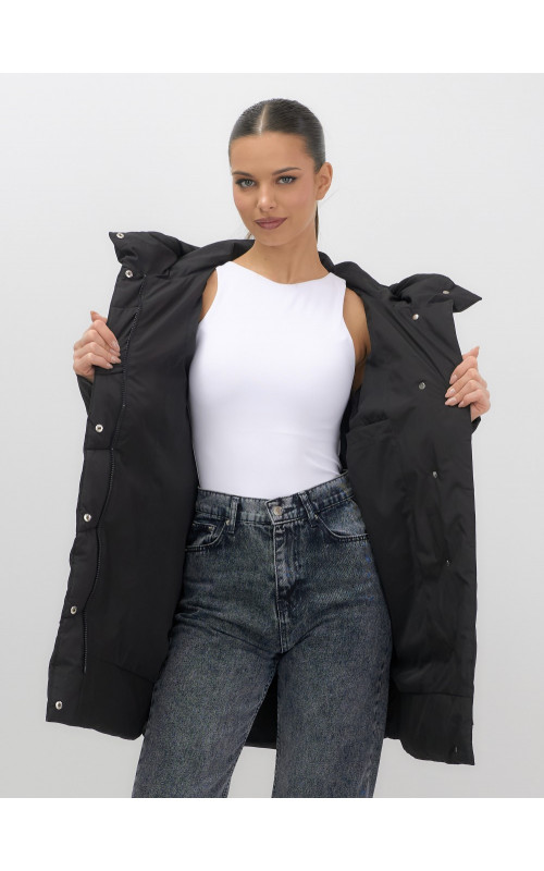 Женская утеплённая куртка с капюшоном для осени и зимы, свободный покрой.