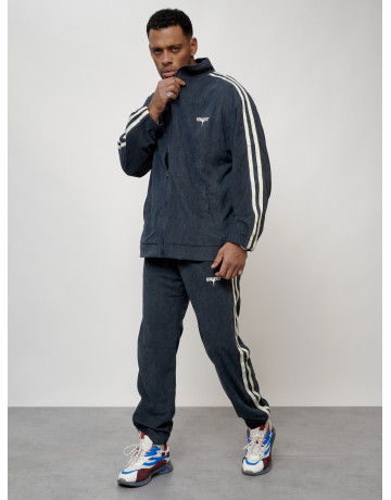 Мужской спортивный костюм из микровельвета, тёмно-серый, для спорта. в Тюмени