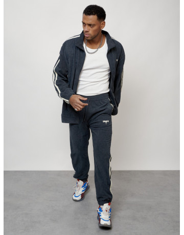 Мужской спортивный костюм из микровельвета, тёмно-серый, для спорта. в Тюмени