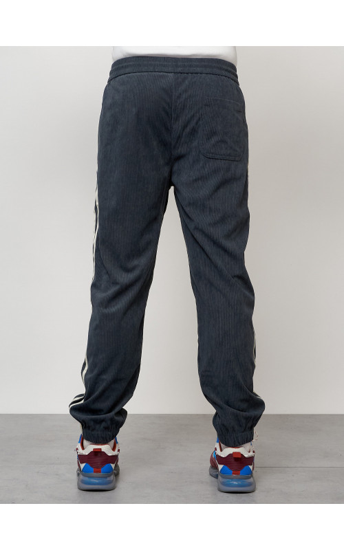 Мужской спортивный костюм из микровельвета, тёмно-серый, для спорта. в Тюмени