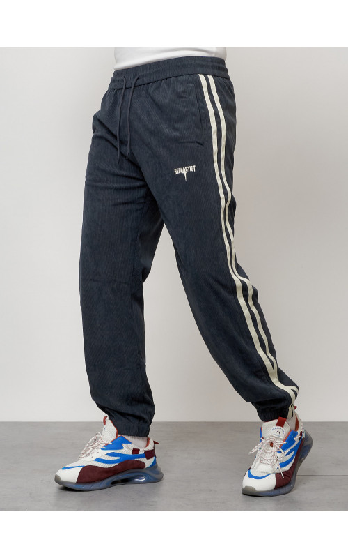 Мужской спортивный костюм из микровельвета, тёмно-серый, для спорта. в Тюмени